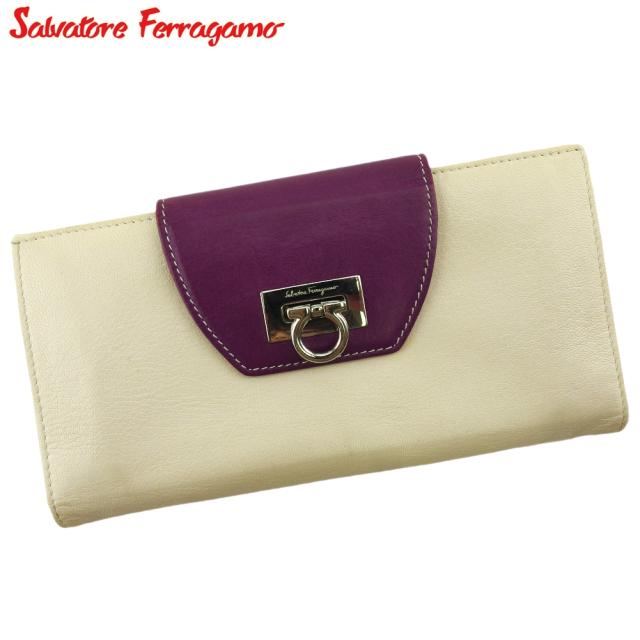 サルヴァトーレ フェラガモ 長財布 ファスナー付き 財布 ガンチーニ レディース 中古の通販は