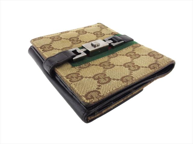 グッチ Wホック 財布 二つ折り ジャッキー シェリーライン GG