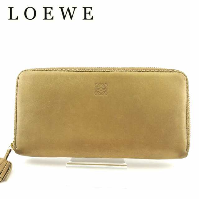 【残り1点】 ロエベ 長財布 ラウンドファスナー 財布 レディース ミニタッセル付き アナグラム LOEWE 中古｜au PAY マーケット