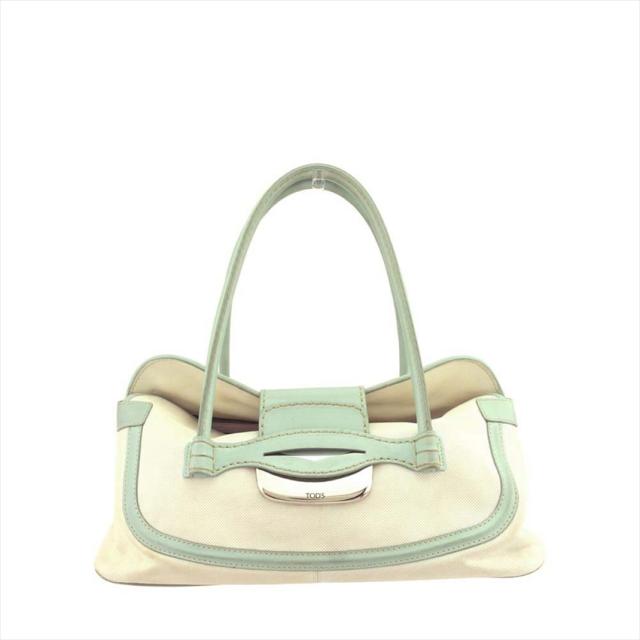 トッズ ハンドバッグ ボストンバッグ バッグ ロゴプレート バイカラー  