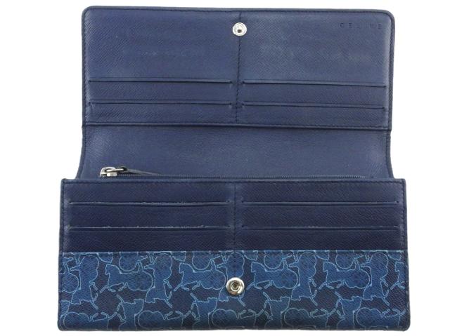 CELINE サルキー 長財布 希少品】 CELINE 長財布 グリーン サルキー 総柄 レザー 総柄 美