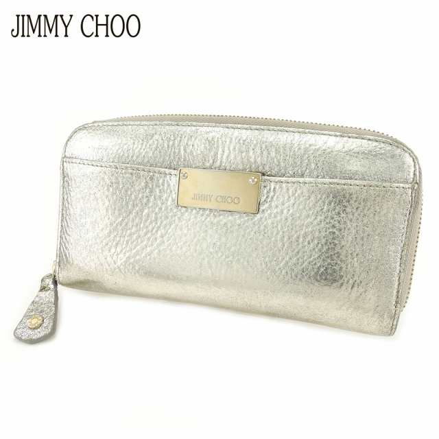 ラスト1点 ジミーチュウ 長財布 ラウンドファスナー ゴールド レザー JIMMY CHOO 長サイフ サイフ 収納 財布 ユニセックス 小物 1点物  【｜au PAY マーケット