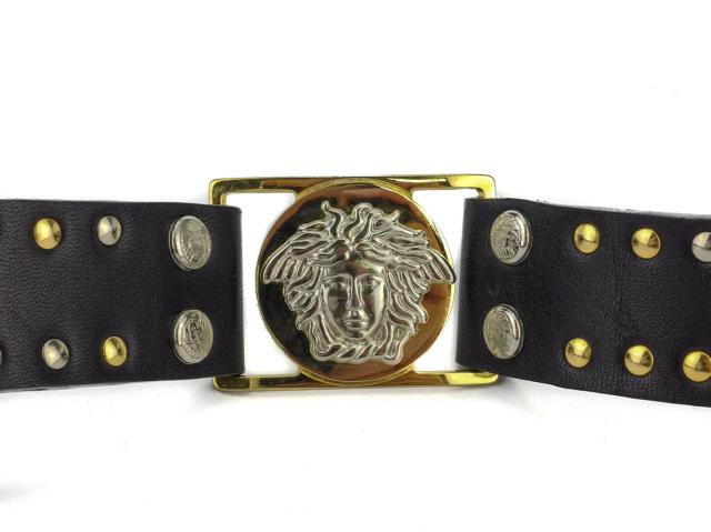 ジャンニ ヴェルサーチ ベルト 75 30サイズ レディース メンズ スタッズ メドゥーサ ブラック ゴールド シルバー Gianni Versace 中古 の通販はau Pay マーケット ブランドデポ