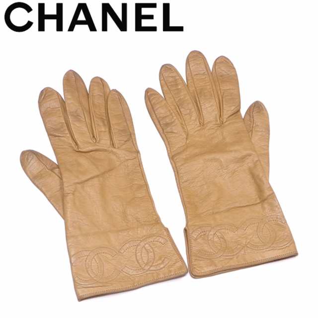 手袋CHANEL シャネル 本革　手袋　ビッグ　ココマーク　レア品❤️