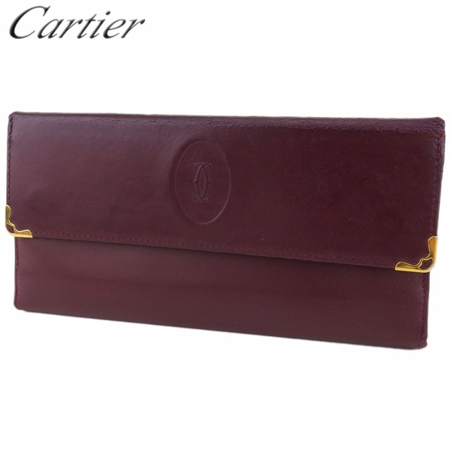 Cartier カルティエ マストライン がま口 折り財布 レザー T-2 - 小物