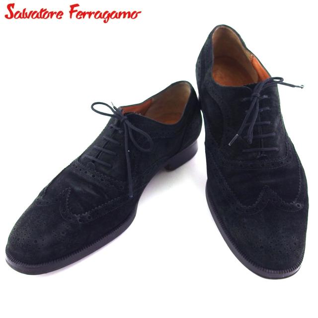 サルヴァトーレフェラガモ　メンズ革靴　黒　ベルト　イタリア　9EE 27cm サルヴァトーレフェラガモ メンズ革靴 黒 ベルト イタリア 9EE