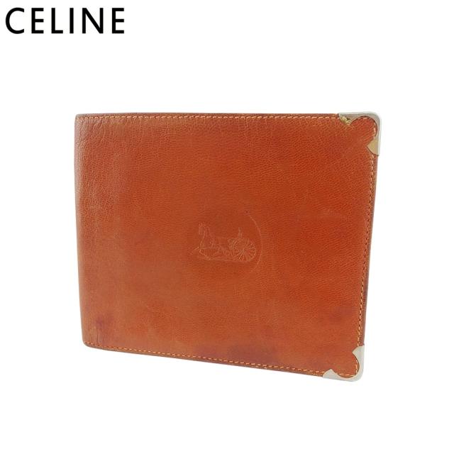 セリーヌ 二つ折り 札入れ ミニ札入れ ホースキャリッジ レディース メンズ 中古の通販は 22,547円