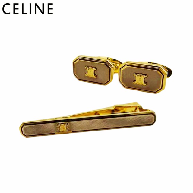 CELINE セリーヌ　カフス　カフリンクス　トリオンフ　ゴールド　メンズ