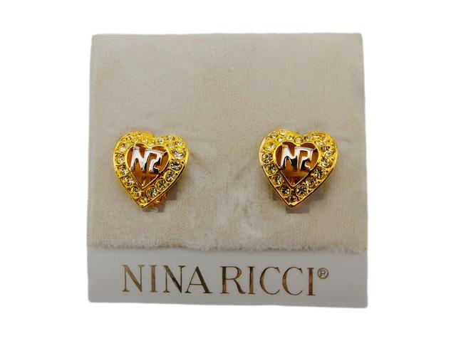 ニナ リッチ イヤリング アクセサリー NRマーク ラインストーン付き  