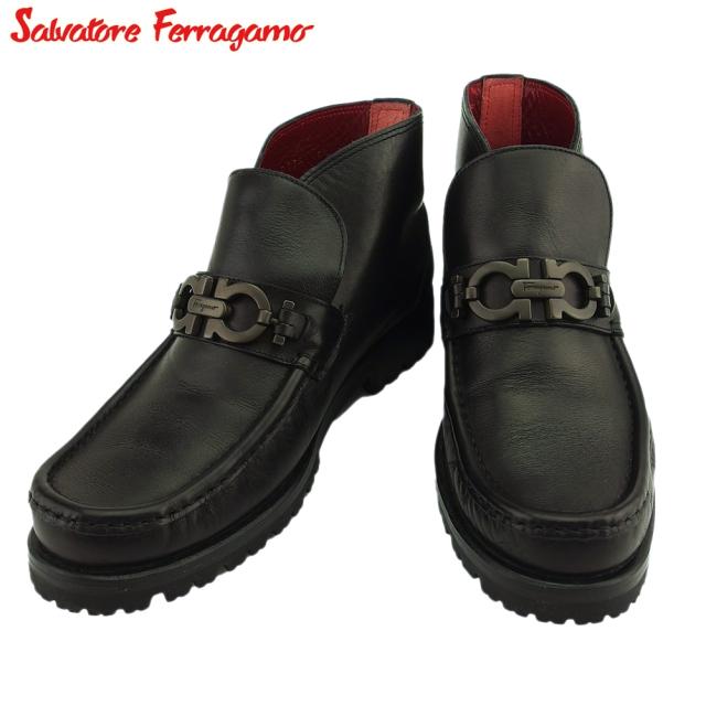 FERRAGAMO ブラックショートブーツ　【美品】　24.0㎝ サルバトーレフェラガモ Salvatore Ferragamo FERRAGAMO