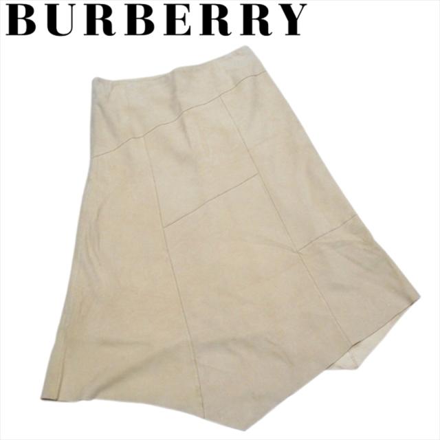 バーバリー スカート セミフレアー ボトムス ♯40サイズ イレギュラーヘム スエード レディース 中古の通販は 18,002円