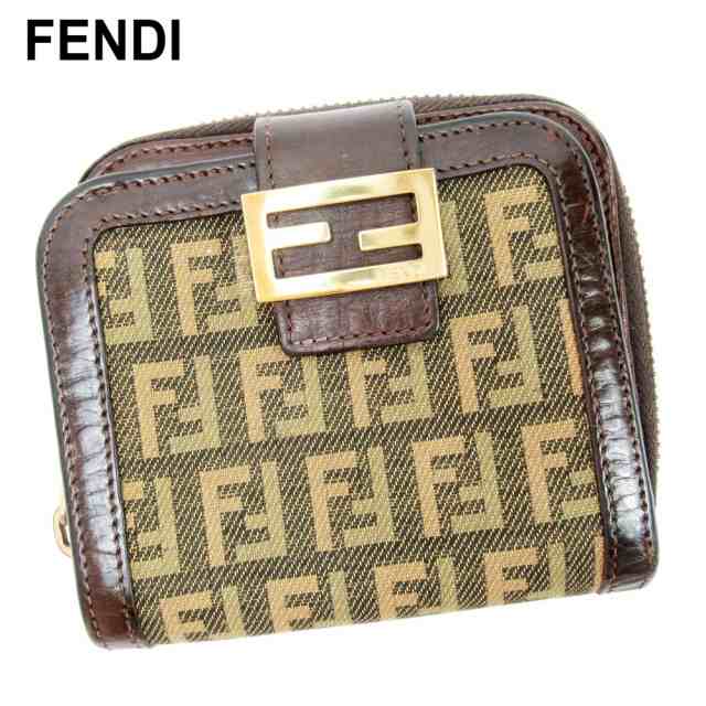 FENDI 二つ折り財布 ブラウン ベージュ