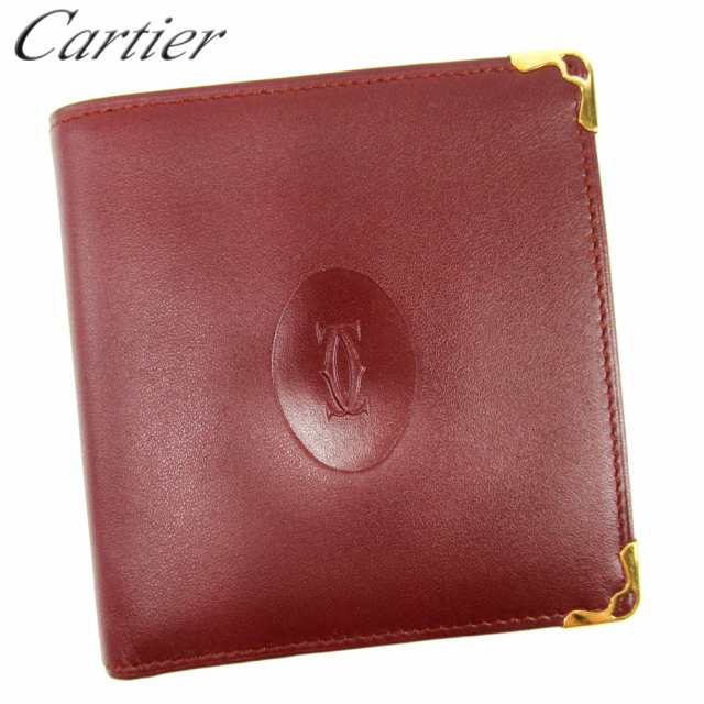 ☆未使用品☆カルティエ Cartier マストライン 二つ折り財布 ボルドー