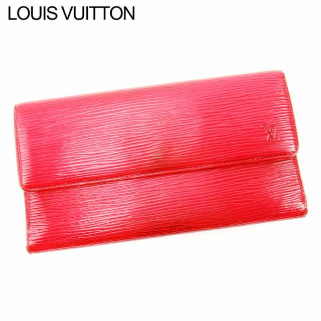 柄デザイン無地LOUIS VUITTON エピ　三つ折り長財布