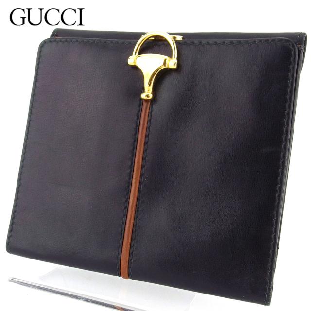 グッチ Wホック 財布 二つ折り ミニ財布 メンズ オールドグッチ ホースビット ブラック ブラウン ゴールド Gucci 中古 Tの通販はau Pay マーケット ブランドデポ