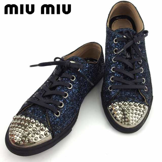 miumiu グリッターシューズ