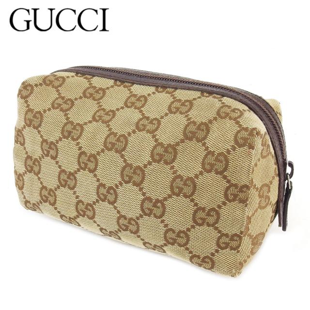 グッチ ポーチ 化粧ポーチ レディース メンズ Ggキャンバス ベージュ ブラウン シルバー Gucci 中古 Tの通販はau Pay マーケット ブランドデポ