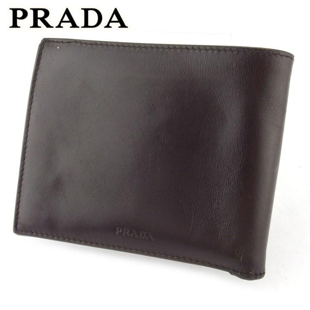 プラダ 二つ折り 札入れ ミニ財布 レディース メンズ 中古の通販は 17,353円
