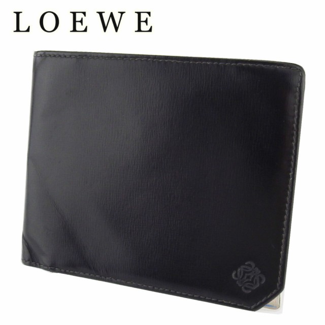 ロエベ 二つ折り 札入れ ミニ札入れ メンズ アナグラム ブラック シルバー Loewe 中古 Tの通販はau Pay マーケット ブランドデポ