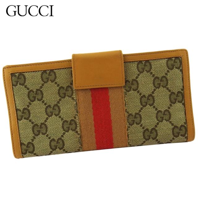 グッチ 長財布 Wホック 財布 シェリーライン GGキャンバス レディース メンズ 中古の通販は
