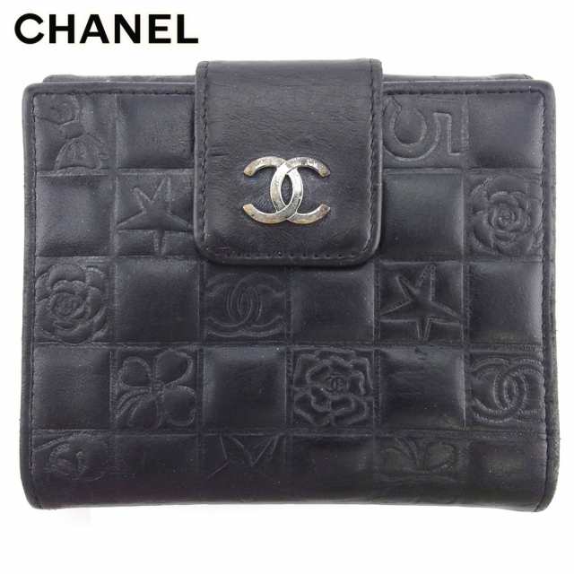 正規版美品　CHANEL　シャネル　アイコン　Wホック 二つ折り コンパクト 財布 小物