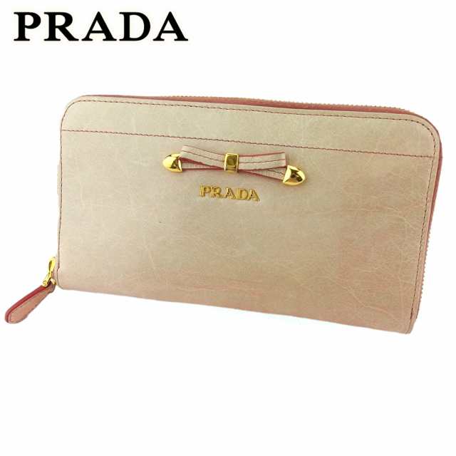 PRADA プラダ 長財布 ピンク リボン 正規品 箱有り