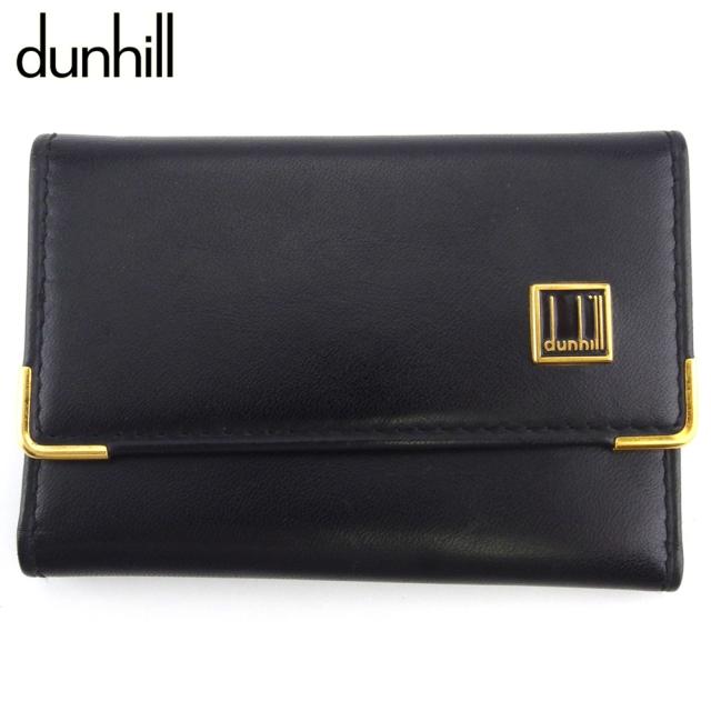 【未使用保管品】ダンヒル 6連 キーケース レザー ロゴプレート メンズ 黒 dunhill ダンヒル キーケース 6連 キーリング付き メンズ