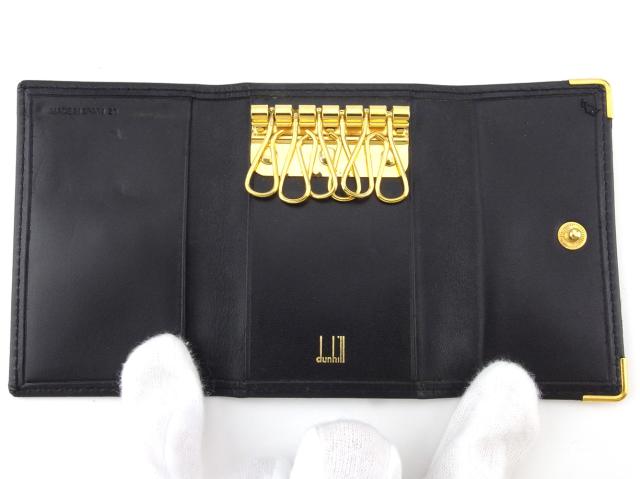 新品未使用品✨ダンヒル 6連キーケース レザー ロゴプレート ブラウン 箱付き dunhill ダンヒル 6連フック キーケース レザー ブラウン系