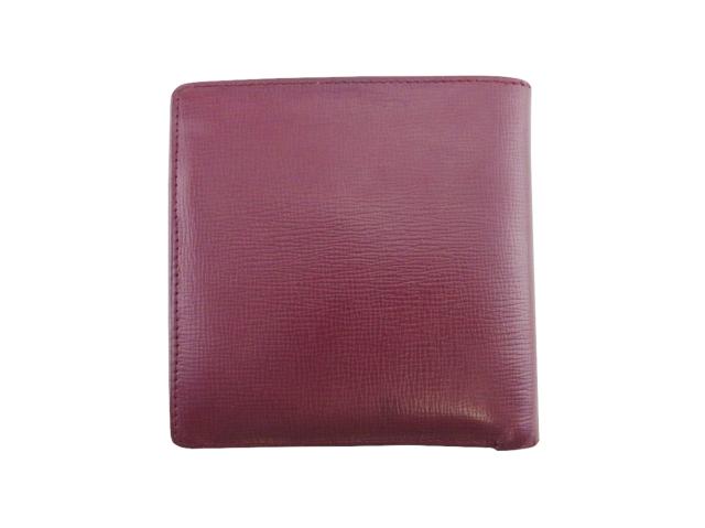 カルティエ 二つ折り 財布 ミニ財布 レディース メンズ マストライン ボルドー ゴールド 中古