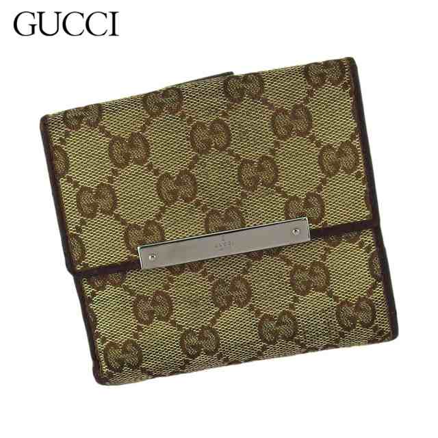 グッチ Wホック 財布 二つ折り ミニ財布 GGキャンバス レディース メンズ 中古の通販は 15,456円