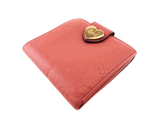 グッチ Wホック 財布 二つ折り ミニ財布 ラブリーハート グッチシマ  