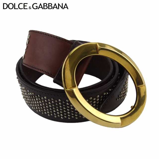 DOLCE&GABBANA ドルチェ&ガッバーナ ベルト エンブレム バックル レザーベルト ブラック 90cm 36インチ 【メンズ】【R019】