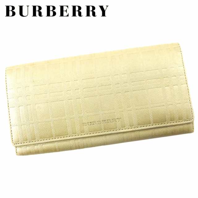 バーバリー 長財布 ファスナー付き 財布 チェック レディース 中古