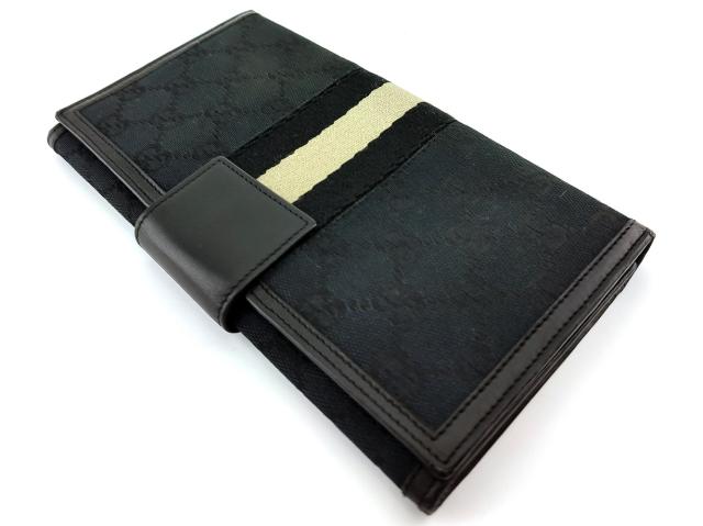 グッチ 長財布 折り財布 シェリーライン GGキャンバス G金具 ブラック 黒 グッチ 長財布 折り財布 シェリーライン GGキャンバス G金具 ブラック 黒