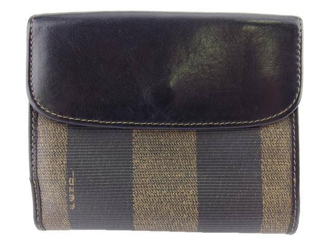 FENDI フェンディ Wホック2つ折り財布 ペカン柄 コンパクトウォレット FENDI フェンディ Wホック 財布 二つ折り レディース ズッカ