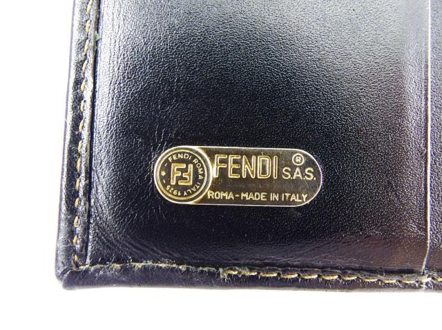 フェンディ Wホック 財布 二つ折り ミニ財布 ペカン レディース