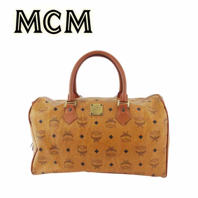 再再販 MCM エムシーエム ボストン バッグ ブラック ロゴ ナイロン