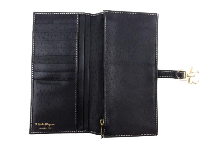 サルヴァトーレ フェラガモ 長財布 ファスナー付き 財布 レディース  