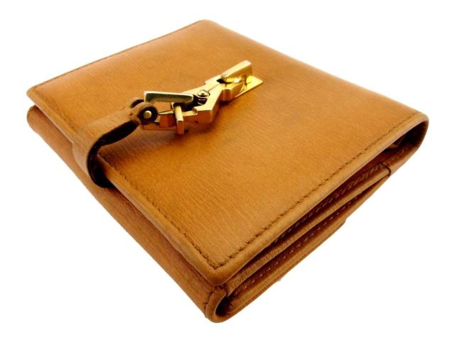 グッチ ジャッキー 二つ折り財布 小銭入れ付き Wホック GGシマ 黄緑