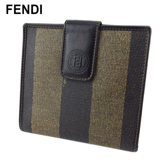 FENDI フェンディ Wホック2つ折り財布 ペカン柄 コンパクトウォレット フェンディ Wホック 財布 二つ折り ミニ財布 ペカン レディース