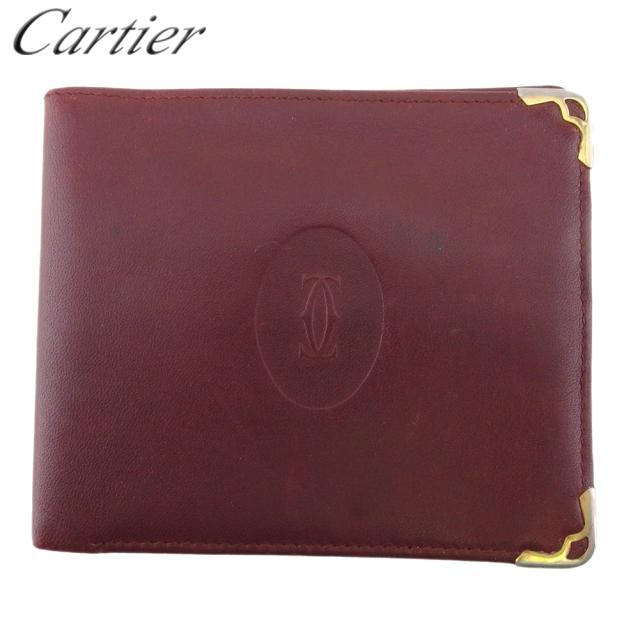 カルティエ 二つ折り 札入れ ミニ札入れ マストライン レディース メンズ 中古の通販は