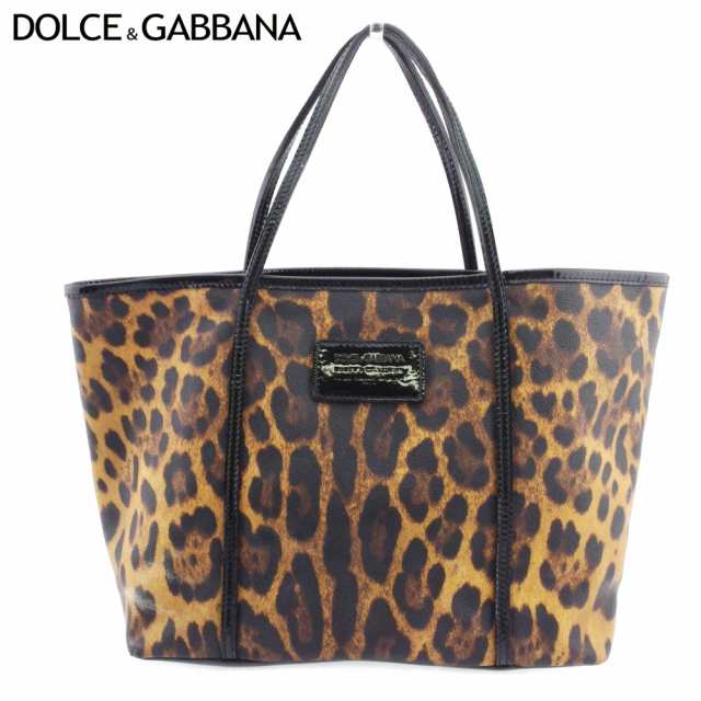 ドルチェ&ガッバーナ トートバッグ トート ハンド バッグ レディース メンズ ドルガバ レオパード ヒョウ DOLCE&GABBANA 中古