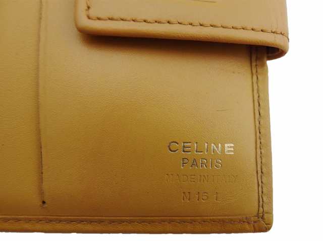 セリーヌ 二つ折り 財布 ファスナー ミニ財布 レディース メンズ マカダム CELINE 中古