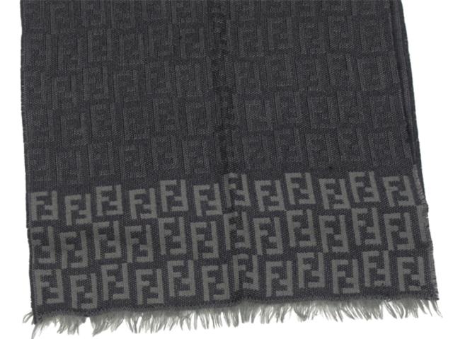 フェンディ マフラー フリンジ付き レディース ズッカ ブラウン系 中古