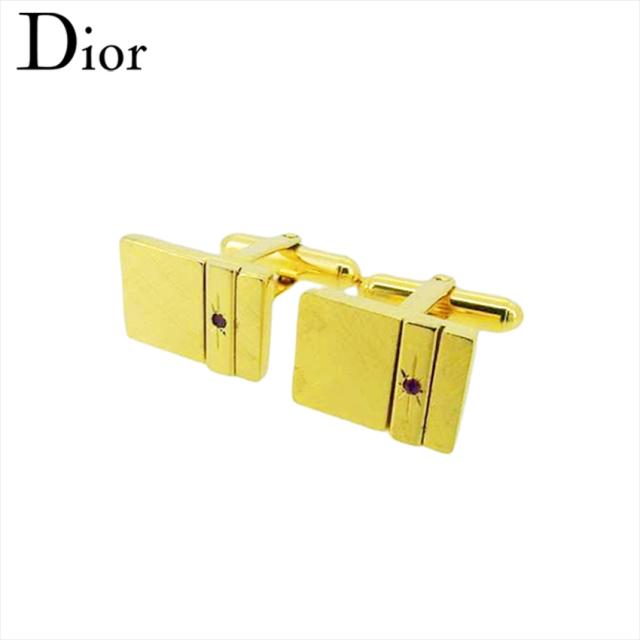 ディオール カフス カフリンクス メンズ スクエアフォルム スウィヴル式 ロゴ ゴールド ブラック 中古 ディオール Dior カフス スクエアフォルム ゴールド メンズ 中古 楽天