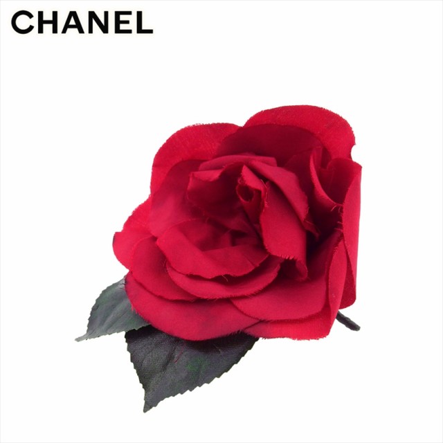 シャネル CHANEL コサージュ カメリア 花 フラワー サテン ピンブローチアクセサリー - ブローチ/コサージュ