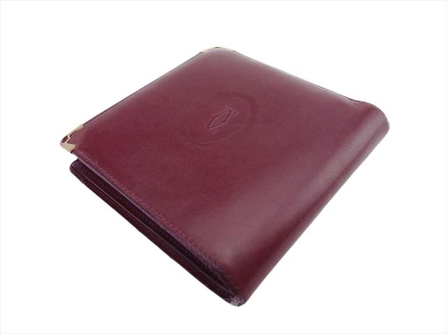 カルティエ 二つ折り 財布 二つ折り 財布 マストライン 中古の