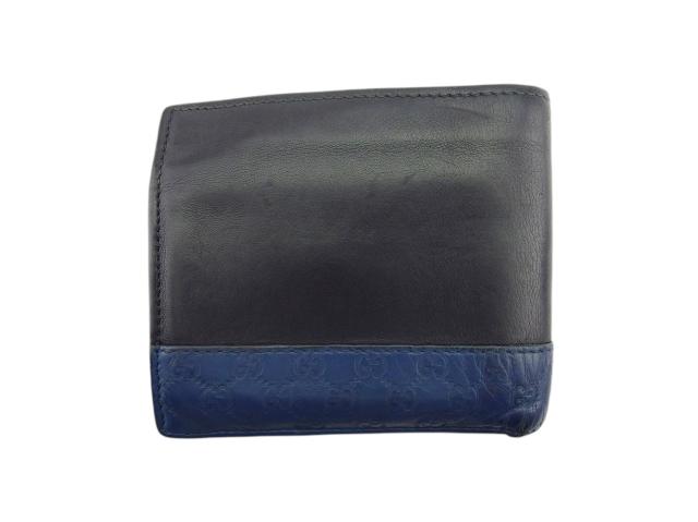 GUCCI グッチ GG柄 マイクロGG柄 ブルー系 2つ折り財布 グッチ 二つ折り 財布 ミニ財布 GG柄 マイクログッチシマ メンズ