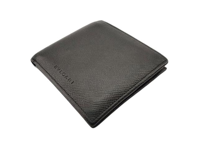 新品未使用⭐️BVLGARI ブルガリ クラシコ ロゴ 2つ折財布 小銭入れ　黒 ブルガリ 二つ折り 財布 ミニ財布 ロゴ クラシコ メンズ 中古の