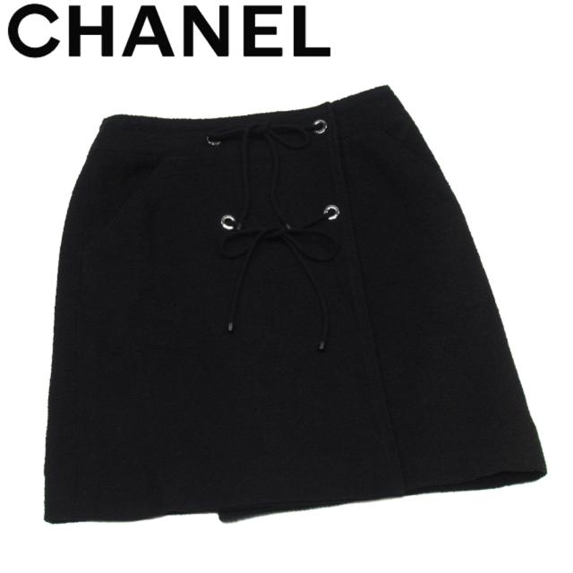 【極上美品】CHANELシャネル　ツィードミニスカートブラック ショート スカート - グリッター ツイード、ブラック